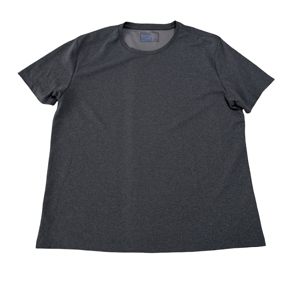 TWILLORY Men Athletic Athleisure Crew Neck T Shirt Short Sleeve Gray XXL 24 x 29